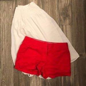 Red Chino Shorts • J. Crew • Size 00